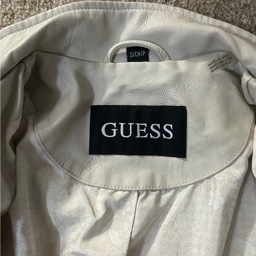 Guess Cream Leather Jacket - Picture 3 of 4
